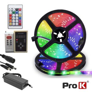 Kit Fita 240 LEDS 5050 12V 5m RGB Digital C/ Control PROK - (VKFL07RGB48(F))