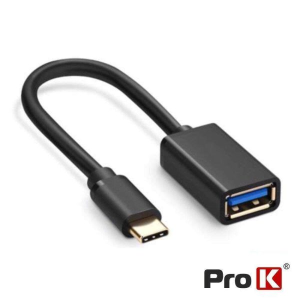Cabo Adaptador USB-C 3.0 Macho/USB-A Fêmea OTG PROK - (ADPUSB3.0C/4)