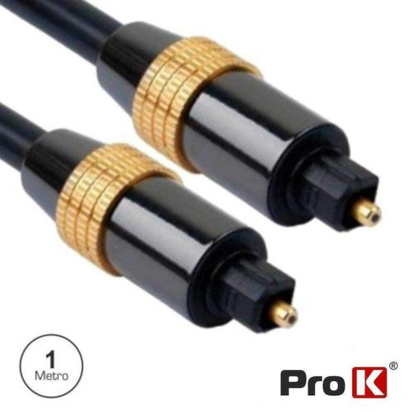 Cabo Fibra Óptica TOSLINK-TOSLINK 1m PROK - (CTOSLINKPRO1G)