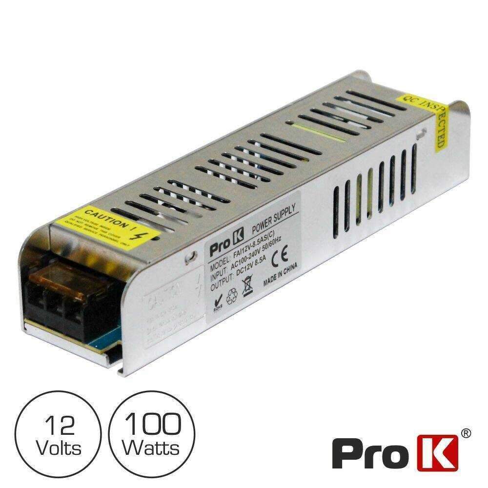 Fonte De Alimentação Industrial Slim 12V 100W 8.25A PROK - (FAI12V-8.5AS(C))