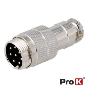 Ficha Microfone 8p Macho P/ Soldar PROK - (FMICM08A)