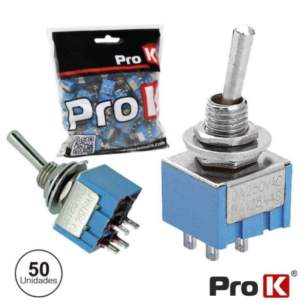 Interruptor Alavanca Miniatura On-Off 50x PROK - (ITR202A/50)
