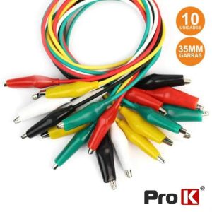 Conjunto 10 Fios 50cm C/ Garras Crocodilo 35mm PROK - (PKPC10/35)