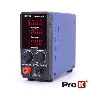 Fonte De Alimentação Digital 300W 0-30V / 0-10A PROK - (PKFA3010D-3)