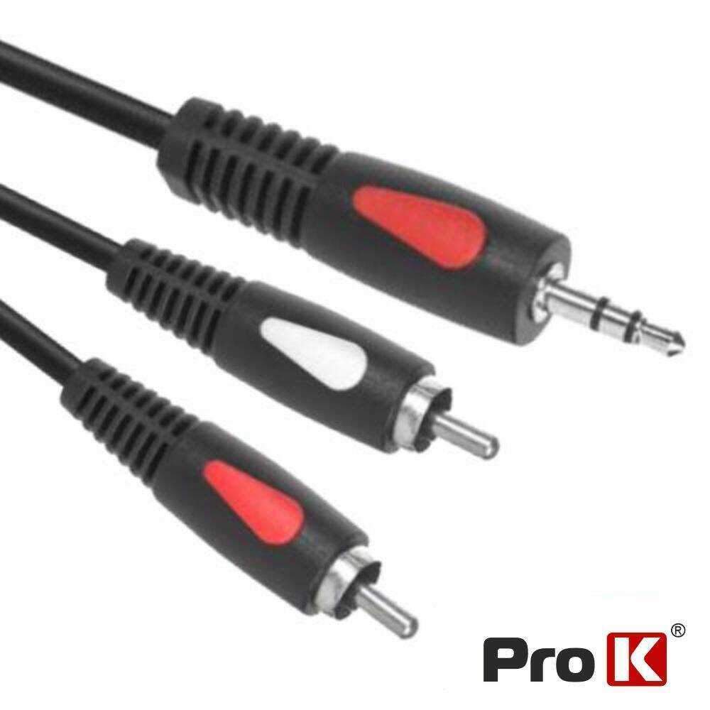 Cabo Jack 3.5mm Macho St / 2-Rca Macho 10m PROK - (CJACK024PA/10)
