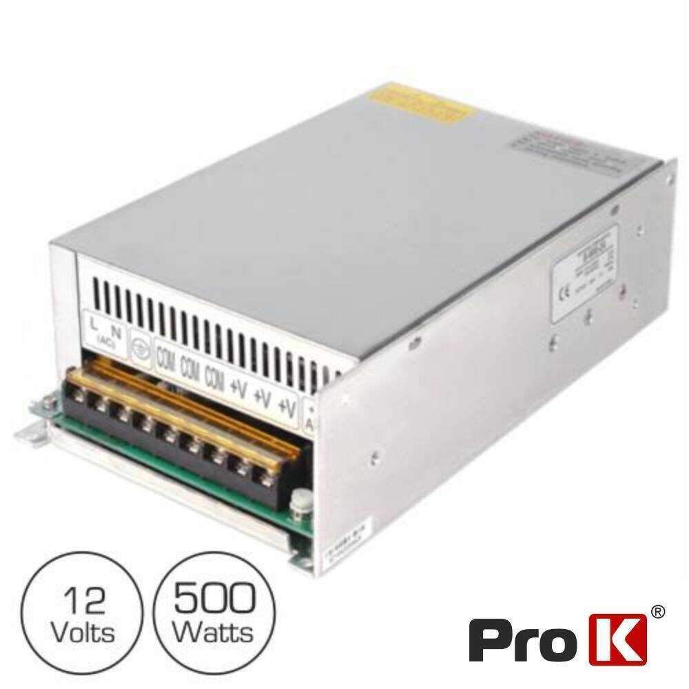 Fonte De Alimentação Industrial 12V 500W 41.6a PROK - (FAI12V-42A(C))