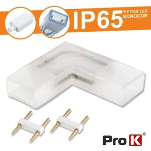 União Borracha P/ Fita LEDS 2p Monocor IP65 90º PROK - (FL52/UPANG)