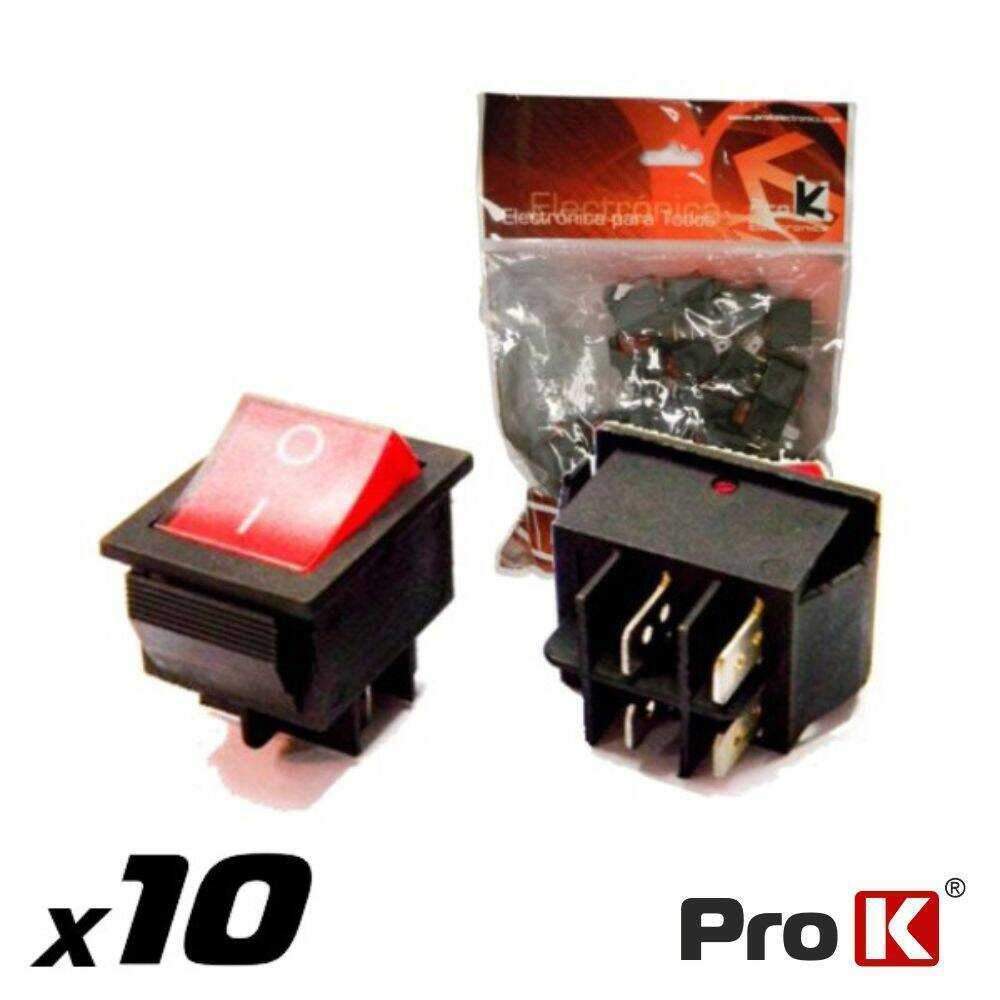 Interruptor Basculante C/ Luz 15a-250v Spst On-Off 10X PROK - (ITR004A/10)