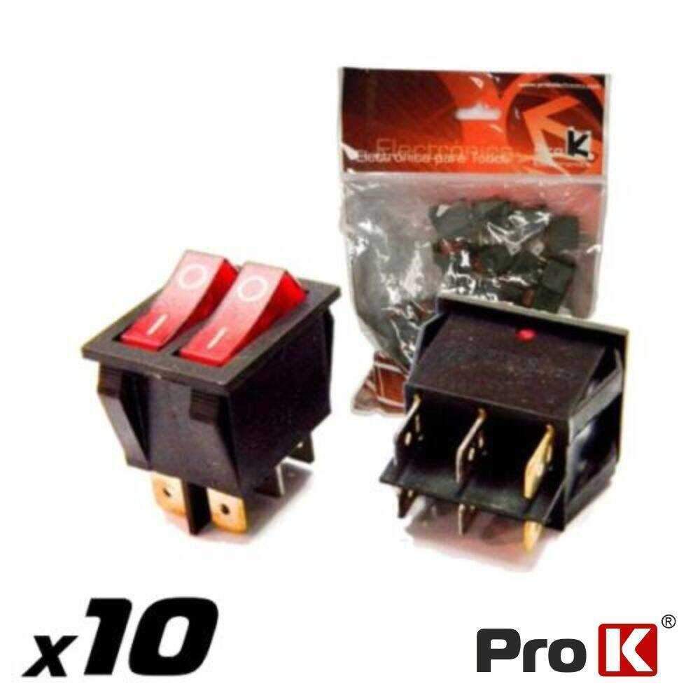 Interruptor Basculante C/ Luz 15a-250v Spst On-Off 10X PROK - (ITR008A/10)