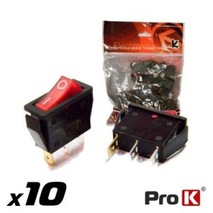 Interruptor Basculante C/ Luz 15a-250v Spst On-Off 10X PROK - (ITR013A/10)