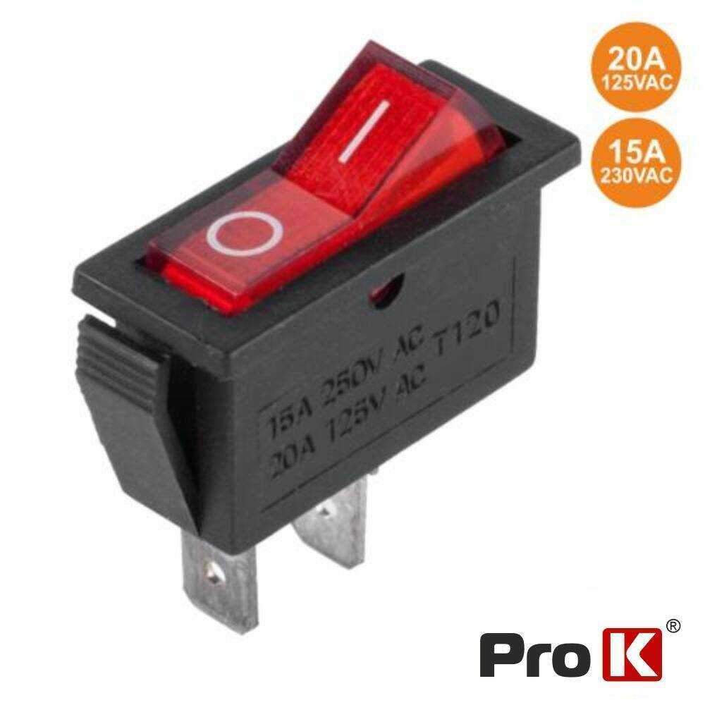 Interruptor Basculante 15a-250v Spst On-Off PROK - (ITR014R)