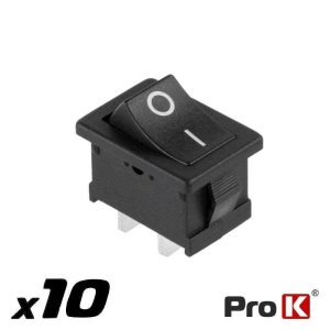 Interruptor Basculante 3A-250v SPST ON-OFF 10x PROK - (ITR501BK/10)