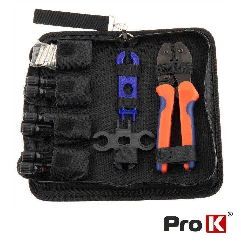 Conjunto Alicate Cravar MC4 C/ Chaves Aperto e Fichas PROK - (PK-SOLARSET-01)