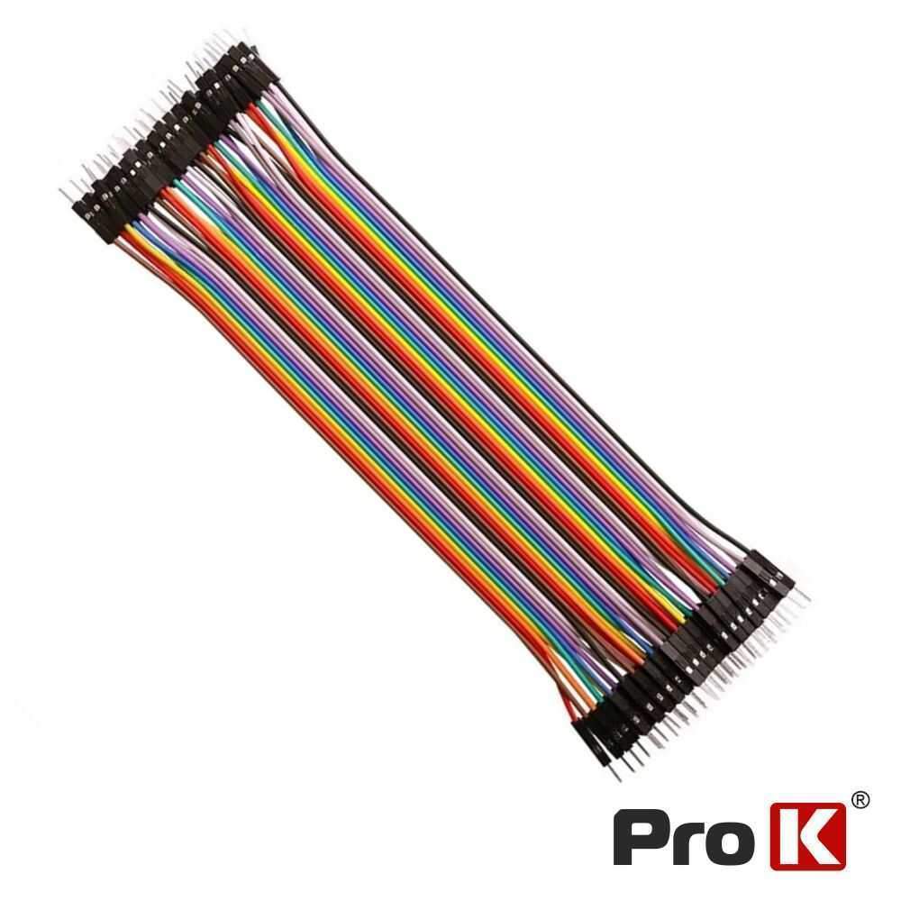 KIT 25 Cabos de ligação Jumper Macho/Macho PROK - (PKSM25MM/20)