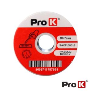 Solda 0.7mm Sn60Pb38Cu2 100g PROK - (PKSOLD100G0.7)