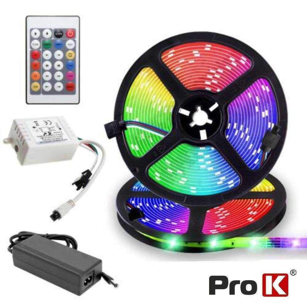 Kit Fita 240 LEDS 5050 12V 5m RGB Digital C/ Control PROK - (VKFL08RGB48(F))