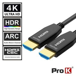 Cabo HDMI Fibra Óptica Dourado Macho / Macho 2.0 4K 40m - (CHDMI40FO)