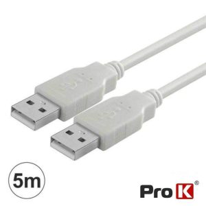 Cabo USB-A 2.0 Macho / USB-A Macho 5m PROK - (CUSB203/5W)