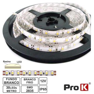 Fita 150 LEDS 2835 Impermeável Branco Frio 12V 5m PROK - (FL41CW)