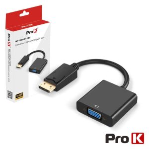 Cabo Displayport Macho / VGA Fêmea PROK - (INF-DISPLAYVGA)