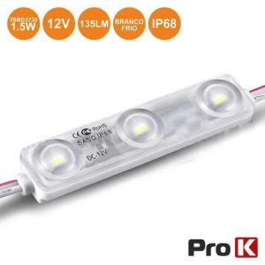 Módulo C/ 3 LED 5730 1.5W 6000K 135LM 12V IP68 PROK - (MODULED315CWN)