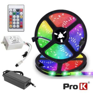Kit Fita 240 LEDS 5050 12V 5m RGB Digital C/ Control PROK - (VKFL08RGB48(F))
