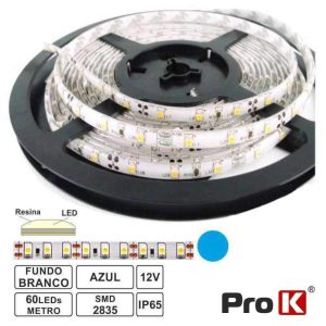 Fita 300 LEDS 2835 Impermeável Azul 12V 5m PROK - (FL43B)