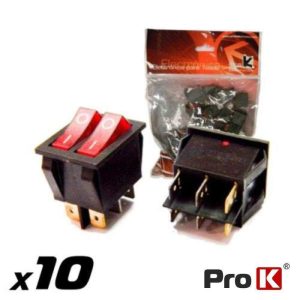 Interruptor Basculante C/ Luz 15a-250v Spst On-Off 10X PROK - (ITR008A/10)