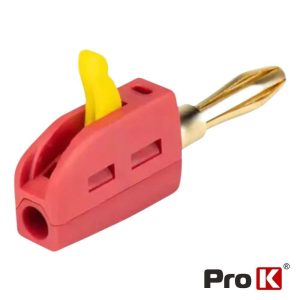 Ficha Banana de 4mm Com Patilha de Pressão 32A PROK - (PK-FB/R)