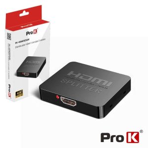 Distribuidor HDMI 1 Entrada 2 Saídas 4K PROK - (PK-HDMI1E2S4K)