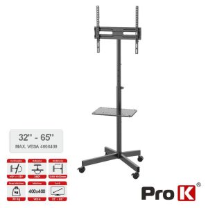 Suporte TV Chão c/ Rodas 32-65" 30kg Vesa 400x400 PROK - (PKFX0501)