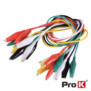 Conjunto 10 Fios 50cm C/ Garras Crocodilo 45mm PROK - (PKPC10/45)