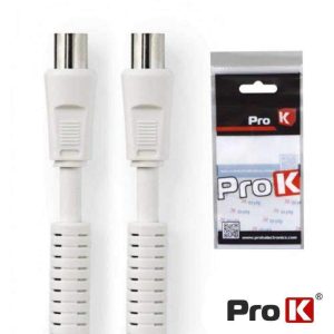 Cabo Coaxial Macho/Fêmea Branco 15m PROK - (VCCOAX15A)