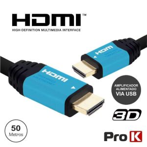 Cabo HDMI Dourado Macho / Macho C/ Amplificador 50m PROK - (CHDMI50ACT)