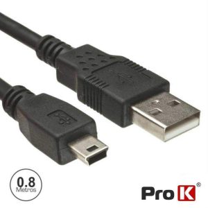 Cabo USB-A 2.0 Macho / Mini USB-B Macho 0.8m PROK - (CUSB202/0.8)