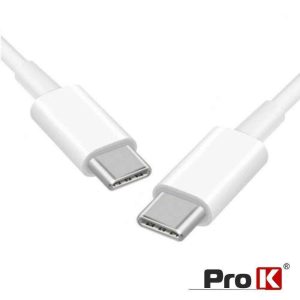 Cabo USB-C 2.0 Macho / USB-C Macho 1M Branco PROK - (CUSB311/1W)