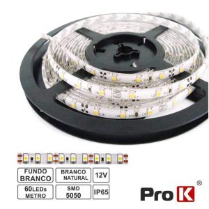 Fita 300 LEDS 5050 Impermeável 14.4W 4000K 12V 5m PROK - (FL33NW)
