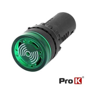 Luz Piloto Redondo De Painel 29mm 230V C/ Besouro Verde - (LPR220BGR)