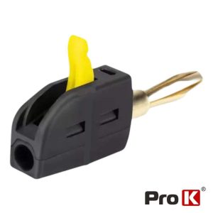 Ficha Banana de 4mm Com Patilha de Pressão 32A PROK - (PK-FB/BK)