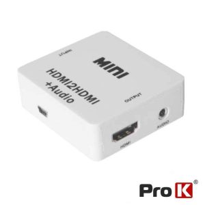 Conversor HDMI -> HDMI Amplificado Saída Jack 3.5mm PROK - (PK-HDMIHDMI01)