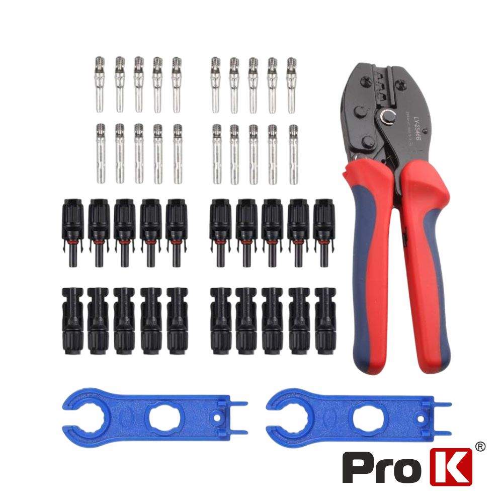 Conjunto Alicate Cravar Solar MC4 C/ Chaves e Fichas PROK - (PK-SOLARSET-02)