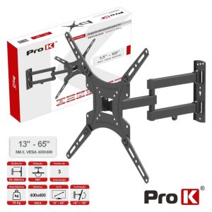 Suporte TV Articulado 3 pontos 13-65" 35kg Vesa 400x400 PROK - (PKFX0204)