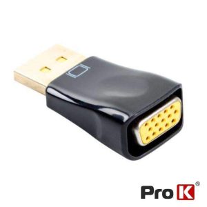 Ficha Adaptadora Displayport Macho / VGA Fêmea PROK - (ADPDPVGA01)
