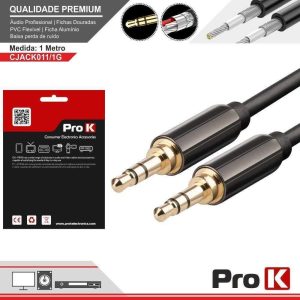 Cabo Jack 3.5mm Macho / Jack 3.5mm Macho 1M St PROK - (CJACK011/1G)