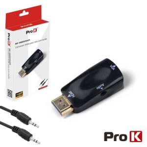 Conversor HDMI -> VGA C/ Áudio PROK - (INF-HDMIVGA03)