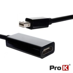 Cabo Adaptador Mini Displayport Macho / HDMI Fêmea PROK - (INF-MDISPLAYHDMI2)