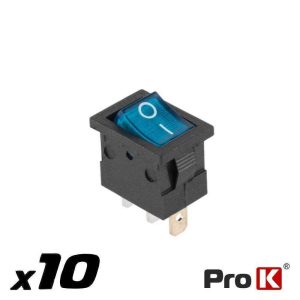 Interruptor Basculante 20A-12V SPST ON-OFF 10x Azul PROK - (ITR520BL/10)