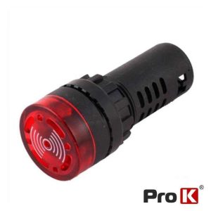 Luz Piloto Redondo De Painel 29mm 230V C/ Besouro Vermelho - (LPR220BR)