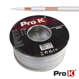Cabo Coaxial RG6 ITED Branco PROK - (PK-CCO100A)