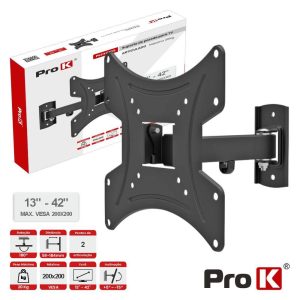 Suporte TV Articulado 2 pontos 13-42" 20kg Vesa 200x200 PROK - (PKFX0205)